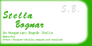 stella bognar business card