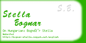 stella bognar business card